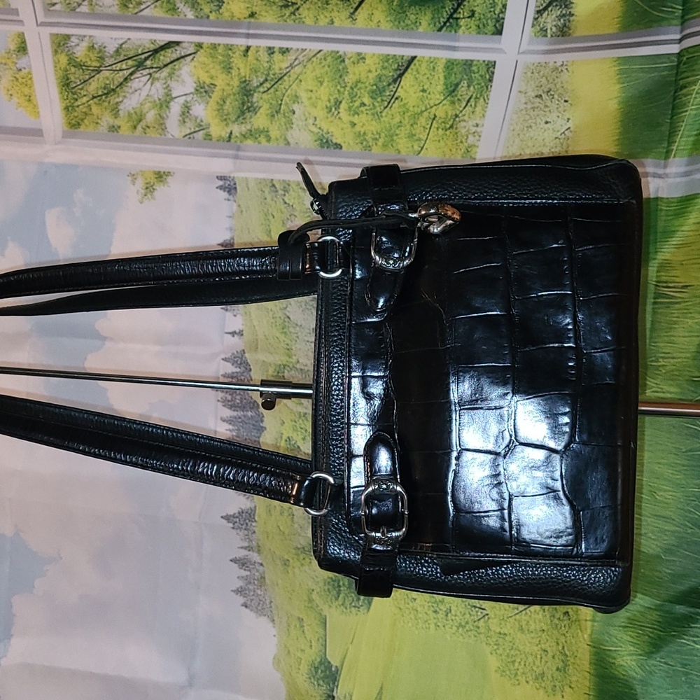 Brighton black leather shoulder bag